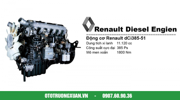 Xe ben Dongfeng 3 chân (6x4) Dongfeng DCI385 Thùng vuông - Hình ảnh 16