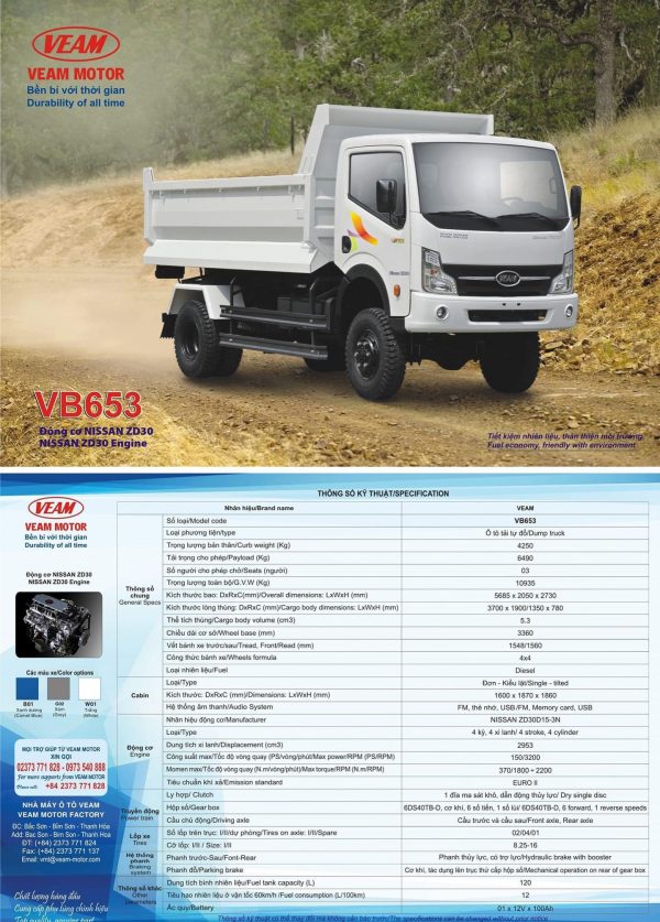 XE BEN VEAM VB653- 6tấn5 - Hình ảnh 2