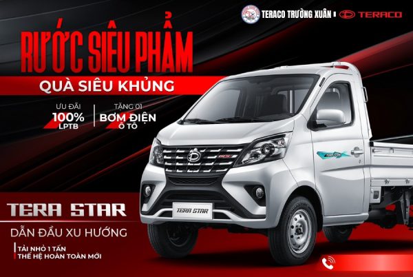 XE TẢI TERA STAR THÙNG LỮNG 990KG VÀ 1T2 THÙNG DÀI 3M Ô TÔ TRƯỜNG XUÂN - Hình ảnh 2