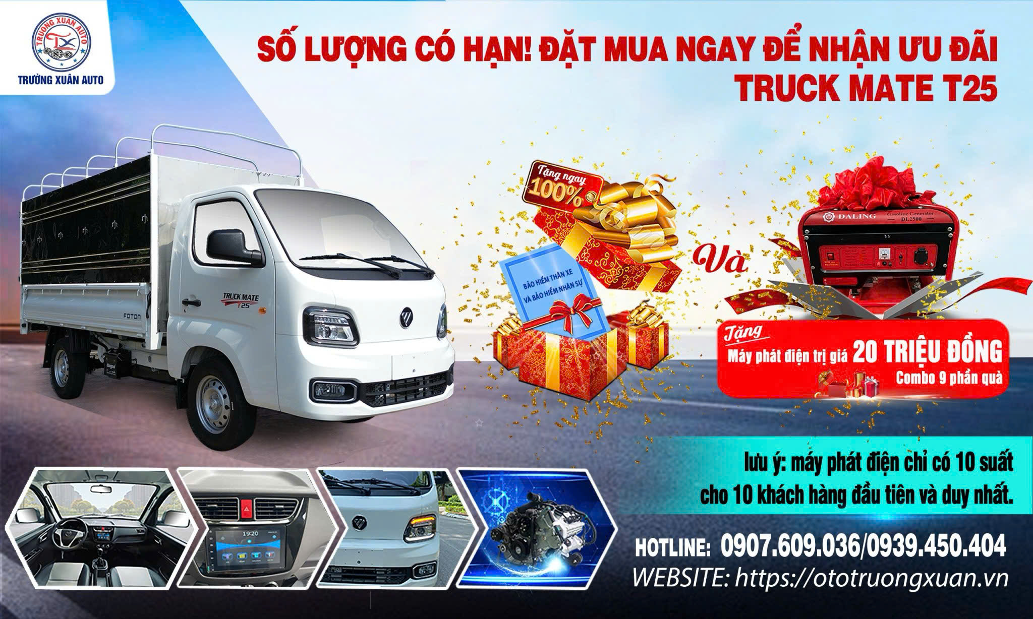 Xe tải Foton T25 Khuyến mãi Khủng mừng ra mắt
